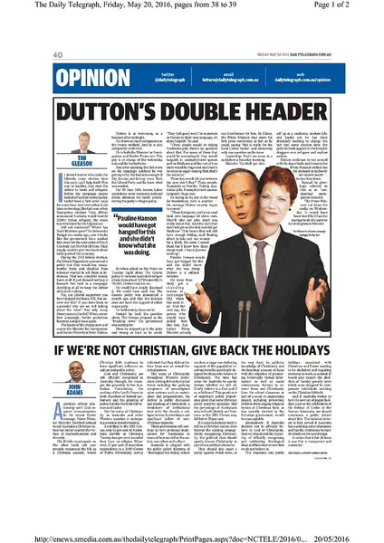 If we are not Christian, give back the holidays -Daily Telegraph