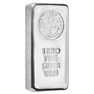 Perth Mint Silver Cast Bar 1kg (PRE-ORDER- 1 MONTH ESTIMATED DELIVERY)