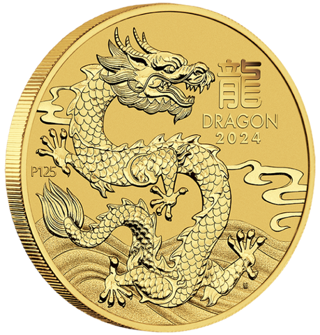 2024 Perth Mint Gold Lunar Dragon Coin 1/4oz