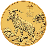 2027 Perth Mint Gold Lunar Goat Coin 1/10oz