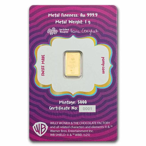 PAMP Gold Wonka Minted Bar 1g