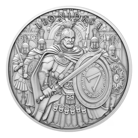 Legendary Warriors Leonidas Silver Round 1oz