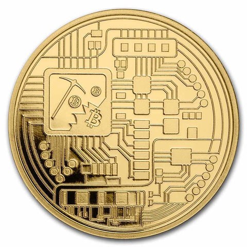 Gold Bitcoin Round 1oz