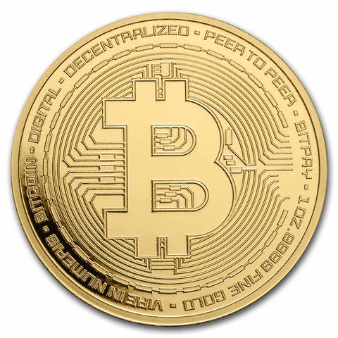 Gold Bitcoin Round 1oz