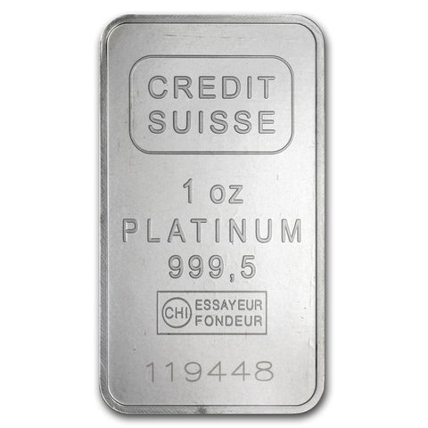 Credit Suisse Platinum Minted Bar 1oz