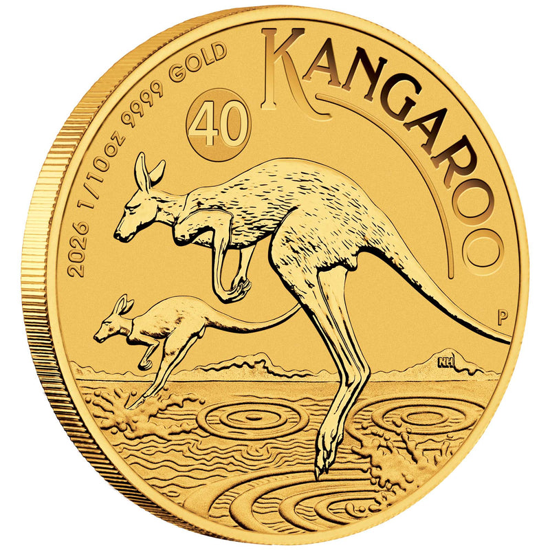 2026 Perth Mint Gold Kangaroo Coin 1/10oz