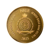 2025 Gibraltar Lady Justice Gold Coin 1/10oz