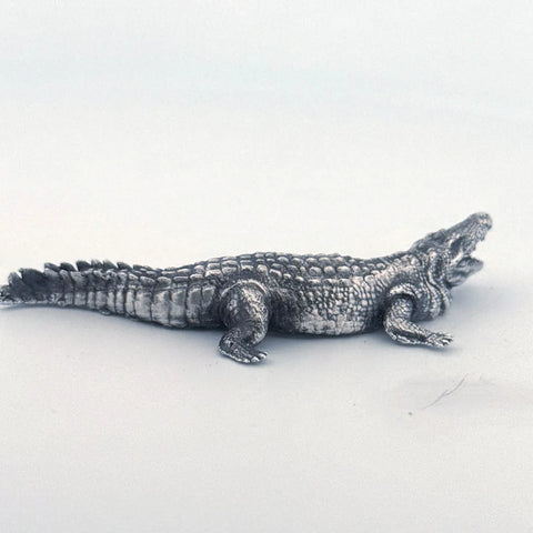 Crocodile Silver Statue 3oz
