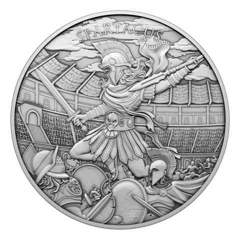 Legendary Warriors Spartacus Silver Round 1oz