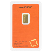 Valcambi Gold Minted Bar 1g