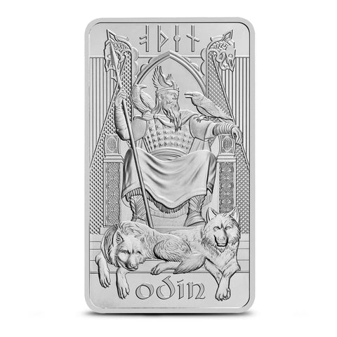 Royal UK Mint Silver Norse Gods Odin Minted Bar 10oz