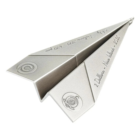 2025 Niue Silver Folded Dreams: Paper Airplane 2oz