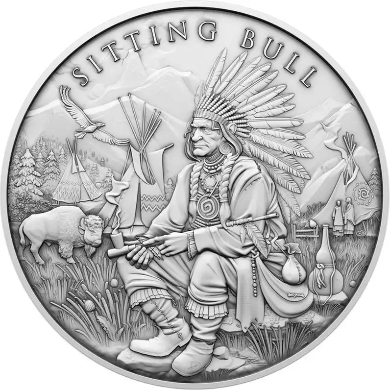 Legendary Warriors Sitting Bull Silver Round 1oz