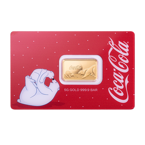 PAMP Coca Cola Holiday Polar Bears Gold Bar 5g