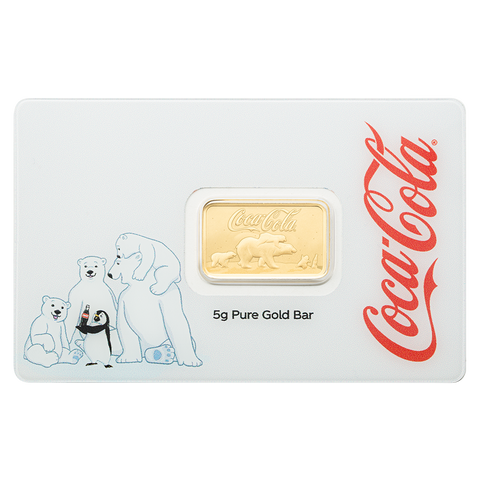 Coca-Cola® Holiday Polar Bears 5g Gold Bar