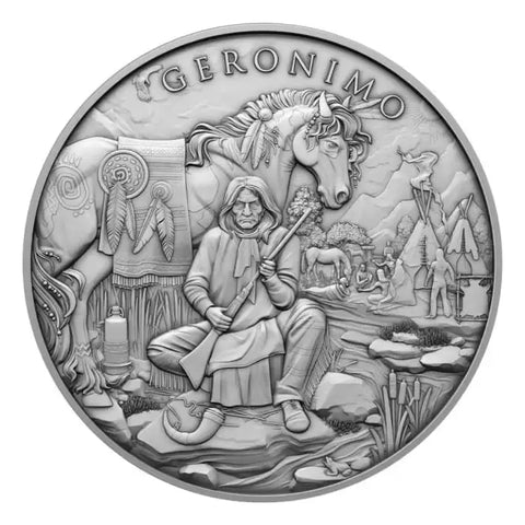 Legendary Warriors Geronimo Silver Round 1oz