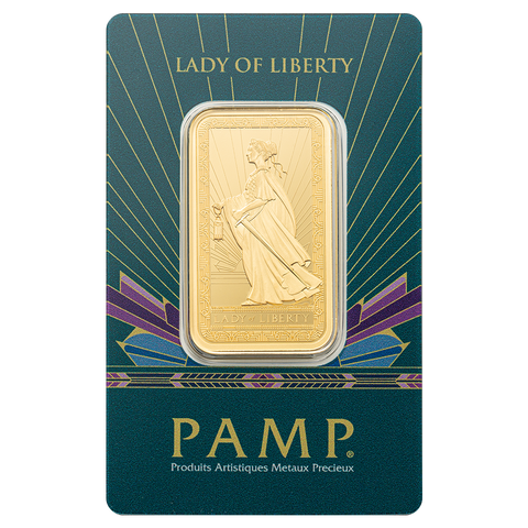 PAMP Lady of Liberty Gold Minted Bar 1oz