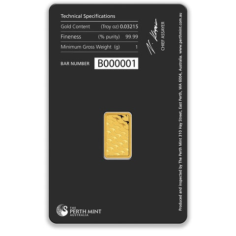 Perth Mint Minted Gold Bar 1g