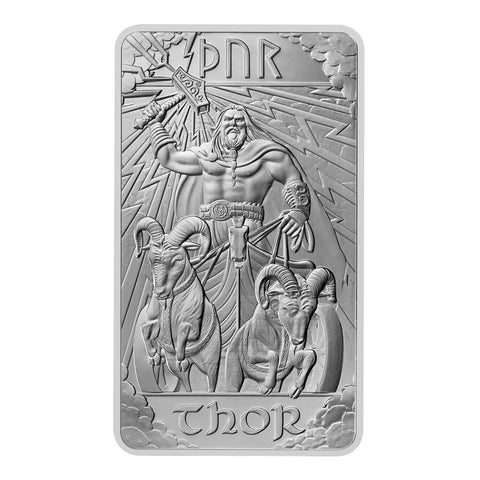 Royal UK Mint Silver Norse Gods Thor Minted Bar 10oz